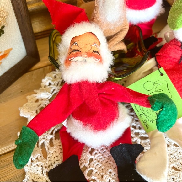 Vintage 1980’s-90’s Annalee Felt Christmas Santa Reindeer Snowman Set of 4 - Picture 4 of 10